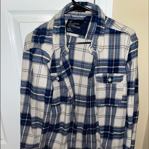 American Eagle Flannel. Large. Blue/White.